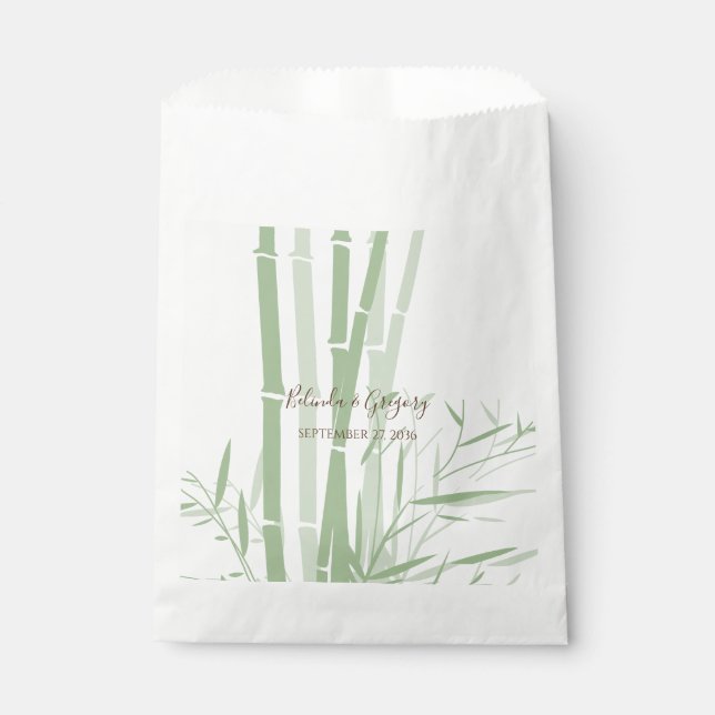 Bolsa De Papel Elegante Boda Oriental de Bambú (Anverso)