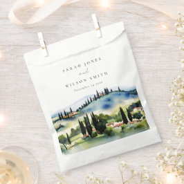 Bolsa De Papel Elegante Boda paisajístico toscano-italiano