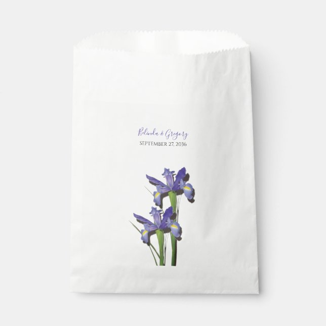 Bolsa De Papel Elegante Boda Purple Iris (Anverso)