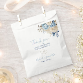 Bolsa De Papel Elegante Boda Rosa azul e marfil