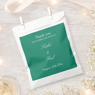 Bolsa De Papel Elegante Boda Verde Esmeralda Gracias Por Favorece