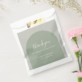 Bolsa De Papel Elegante Boho Arco Verde Sage Agradecimiento Boda