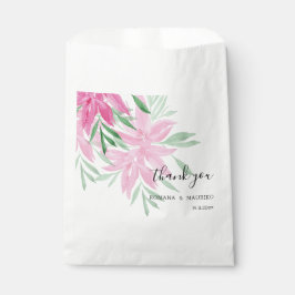 Bolsa De Papel Elegante Boho Floral Acuarela Rosa