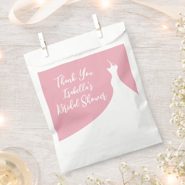 Bolsa De Papel Elegante Bolsa de Favor de la Ducha Bridal rosa (Cortado)