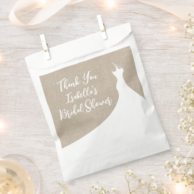 Bolsa De Papel Elegante Bridal Shower Favor Bag burlap (Cortado)