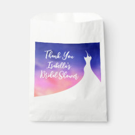 Bolsa De Papel Elegante Bridal Shower Favor Bag color de agua mor