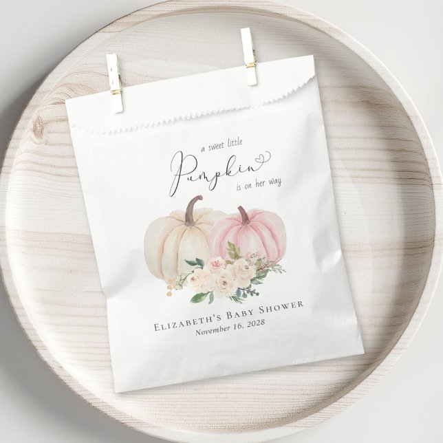 Bolsa De Papel Elegante Calabaza Beber Floral Rosa (Subido por el creador)