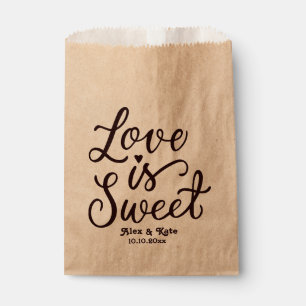 Bolsa De Papel Elegante caligrafía El amor es dulce Boda