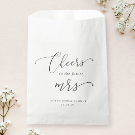 Bolsa De Papel Elegante Caligrafía Futuro Sra. Despedida de Solte