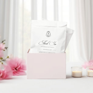 Bolsa De Papel Elegante caligrafía Monograma Boda blanco y negro