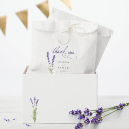 Bolsa De Papel Elegante Calligraphy lavender Boda gracias