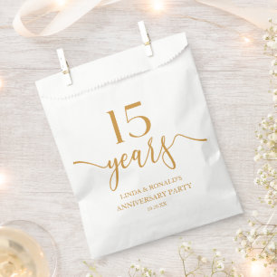 Bolsa De Papel Elegante Champán 15º Aniversario de Boda