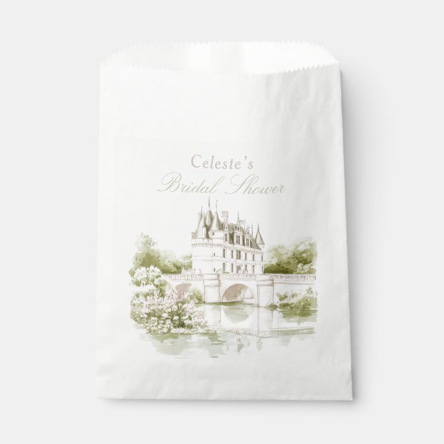 Bolsa De Papel Elegante Chateau Romance Bridal Shower (Anverso)