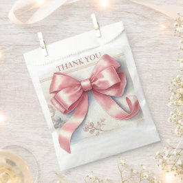 Bolsa De Papel Elegante Chica Baby Shower Coquette Pink Bow