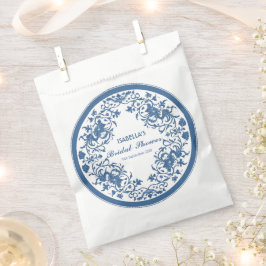 Bolsa De Papel Elegante Chinoisería Victoriana Floral Azul