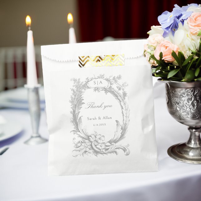 Bolsa De Papel Elegante clásico floral rococó francés (Subido por el creador)