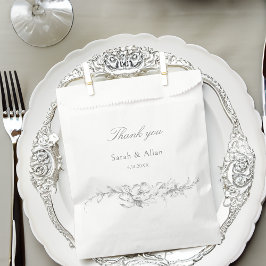 Bolsa De Papel Elegante clásico floral rococó francés