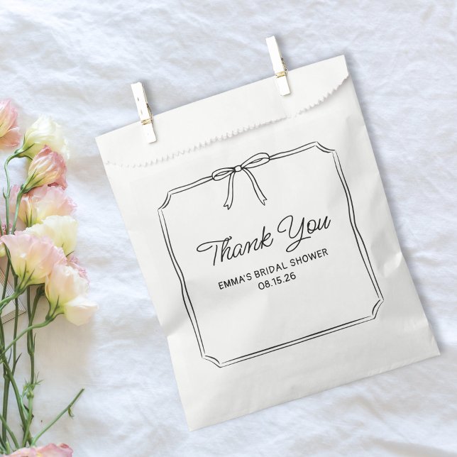 Bolsa De Papel Elegante Coqueta Chic Lazo Agradecimiento por Desa (Subido por el creador)