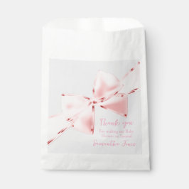 Bolsa De Papel Elegante Coquette Rosa Bow Chica Baby Shower