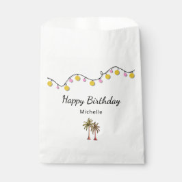 Bolsa De Papel Elegante cuerda de palmeras ilumina cumpleaños tro