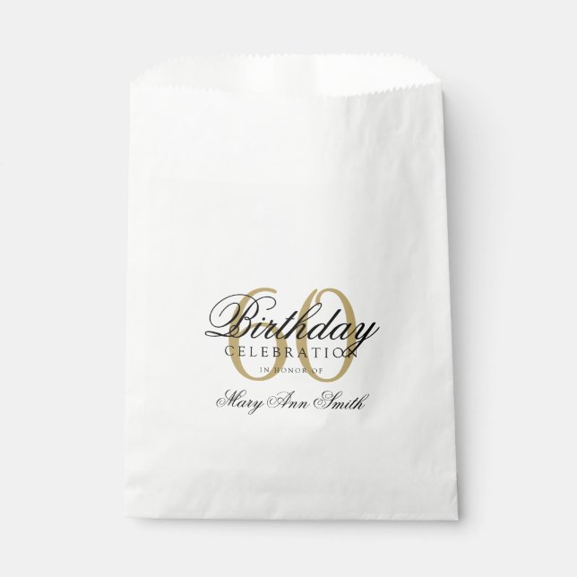 Bolsa De Papel Elegante Cumpleaños Gracias (Anverso)