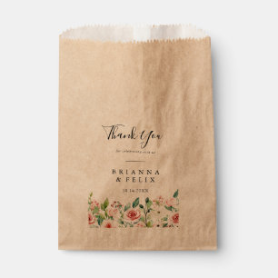 Bolsa De Papel Elegante Dainty Autumn Floral Gracias Boda