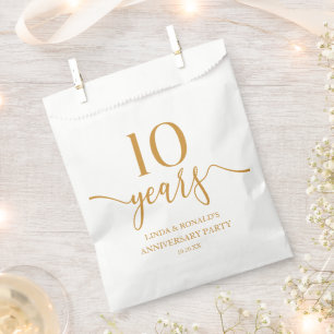 Bolsa De Papel Elegante décimo aniversario Boda de Champagne