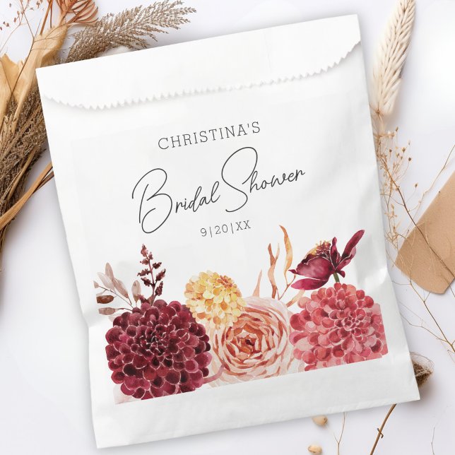 Bolsa De Papel Elegante ducha de Moda Boho Floral Bridal (Subido por el creador)