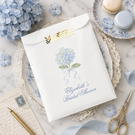 Bolsa De Papel Elegante ducha de novia con hortensias azules