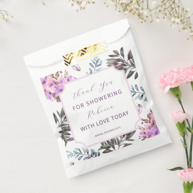 Bolsa De Papel Elegante ducha de novia floral (Sellado)