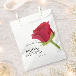 Bolsa De Papel Elegante ducha de novia rosa roja