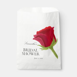 Bolsa De Papel Elegante ducha de novia rosa roja