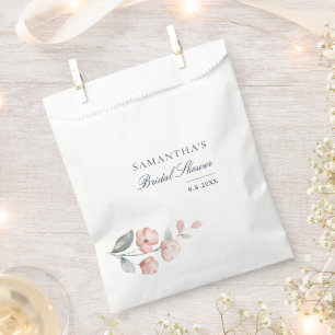 Bolsa De Papel Elegante ducha espumosa botánica de flores rosadas
