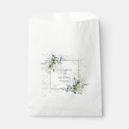 Bolsa De Papel Elegante Dusty Azul Eucalipto Mármol verde