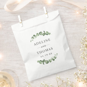 Bolsa De Papel Elegante Eucalyptus Greenery Boda Monograma