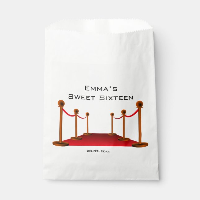 Bolsa De Papel Elegante fiesta de cumpleaños número 16 de la Alfo (Anverso)