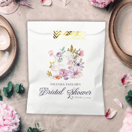 Bolsa De Papel Elegante Fiesta de té con tetera floral con ducha