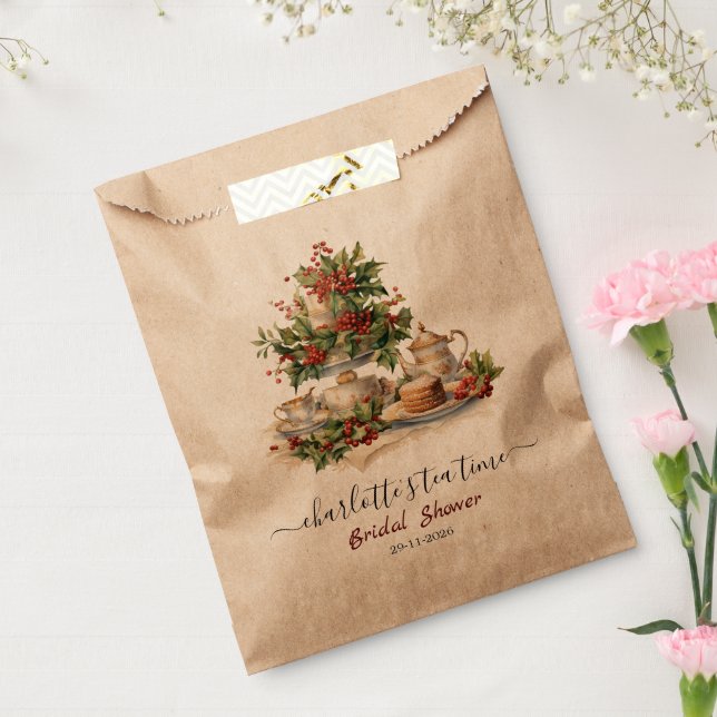 Bolsa De Papel Elegante fiesta de té de baby shower nupcial de Na (Sellado)