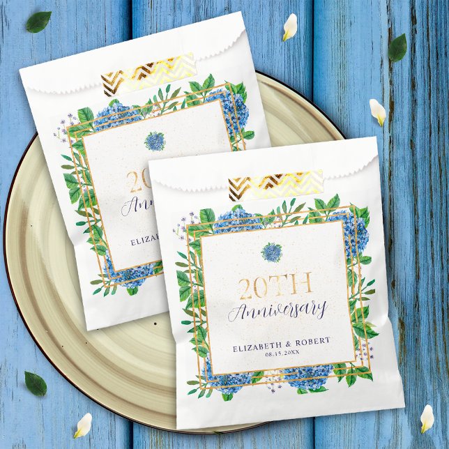 Bolsa De Papel Elegante Fiesta del 20º aniversario de la Hydrange (Subido por el creador)