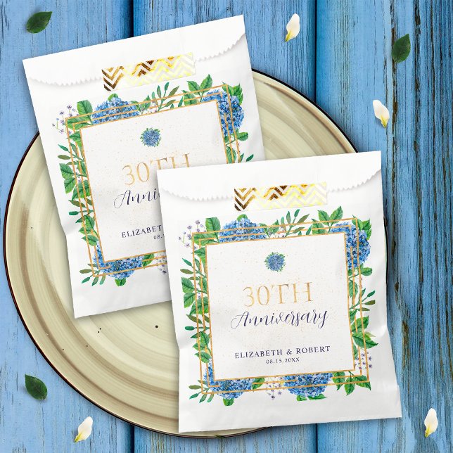 Bolsa De Papel Elegante Fiesta del 30 aniversario de la Hydrangea (Subido por el creador)