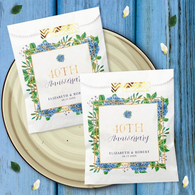 Bolsa De Papel Elegante Fiesta del 40º aniversario de la Hydrange (Subido por el creador)