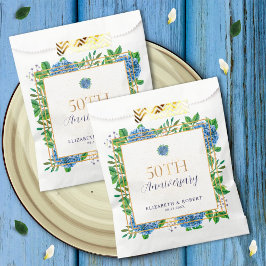 Bolsa De Papel Elegante Fiesta del 50 aniversario de la Hydrangea