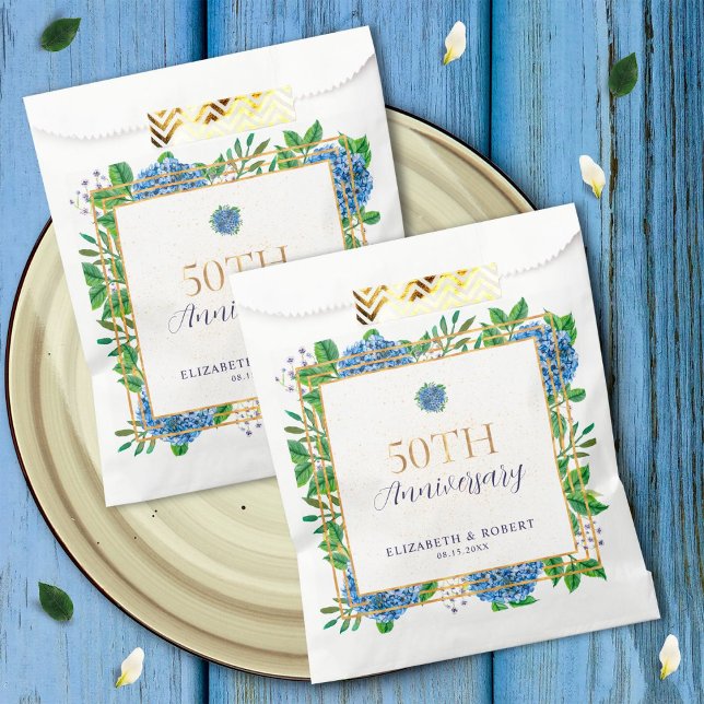 Bolsa De Papel Elegante Fiesta del 50 aniversario de la Hydrangea (Subido por el creador)