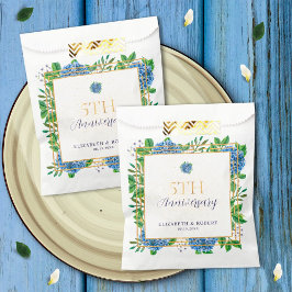 Bolsa De Papel Elegante Fiesta del 5° Aniversario de la Hydrangea