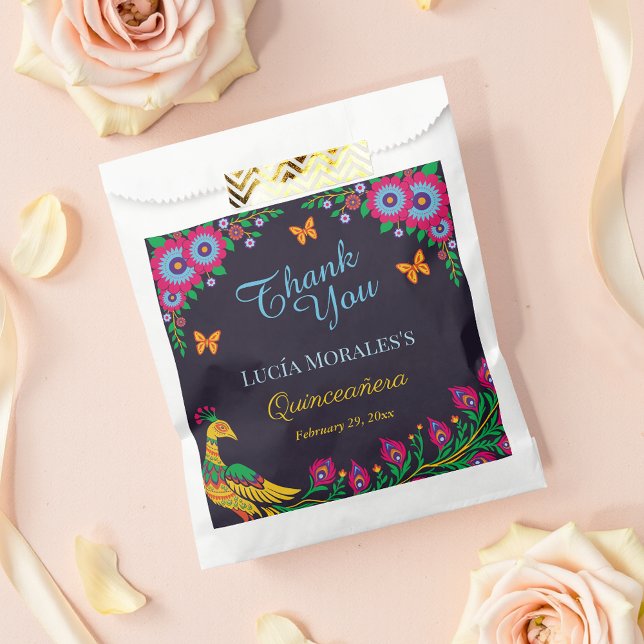 Bolsa De Papel Elegante Fiesta Quinceanera de Arte Popular de Pea (Subido por el creador)