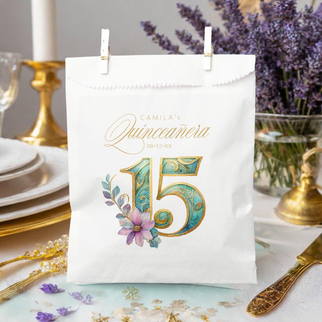 Bolsa De Papel Elegante Fiesta Quinceanera Número 15 ID1029 (Subido por el creador)