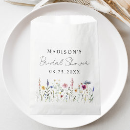 Bolsa De Papel Elegante Flor Silvestre Meadow Bridal Shower