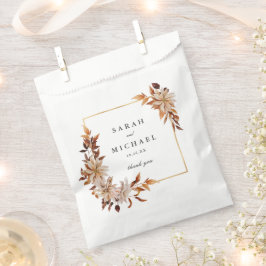 Bolsa De Papel Elegante floral acuática otoñal | BODA