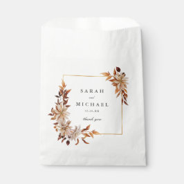 Bolsa De Papel Elegante floral acuática otoñal | BODA