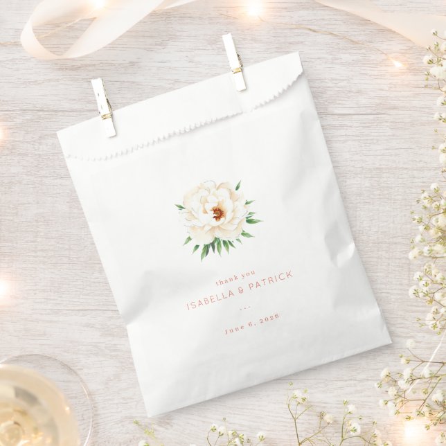 Bolsa De Papel Elegante Floral Blanco (Cortado)